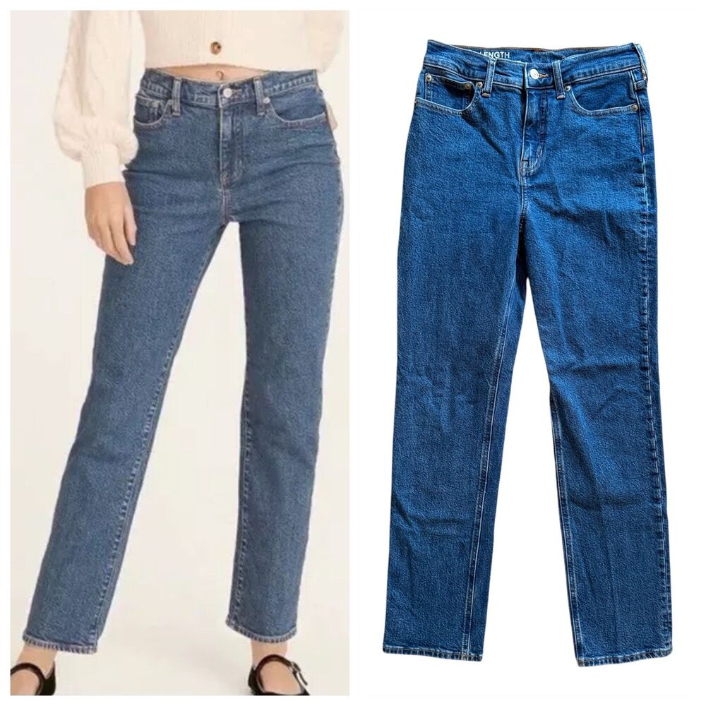 J Crew | High Rise Full Length 90s Classic Straight Jeans in Skater Wash Size 26